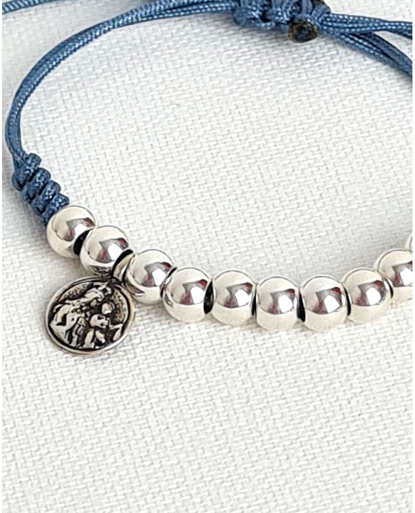 Pulsera rosario azul