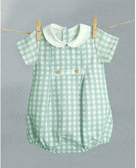 PELELE C BEBÉ TAPETA VICHY VERDE